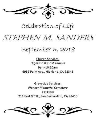 Stephen's Memorial Svs